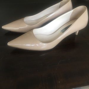 Prada textured pattern nude kitten heel